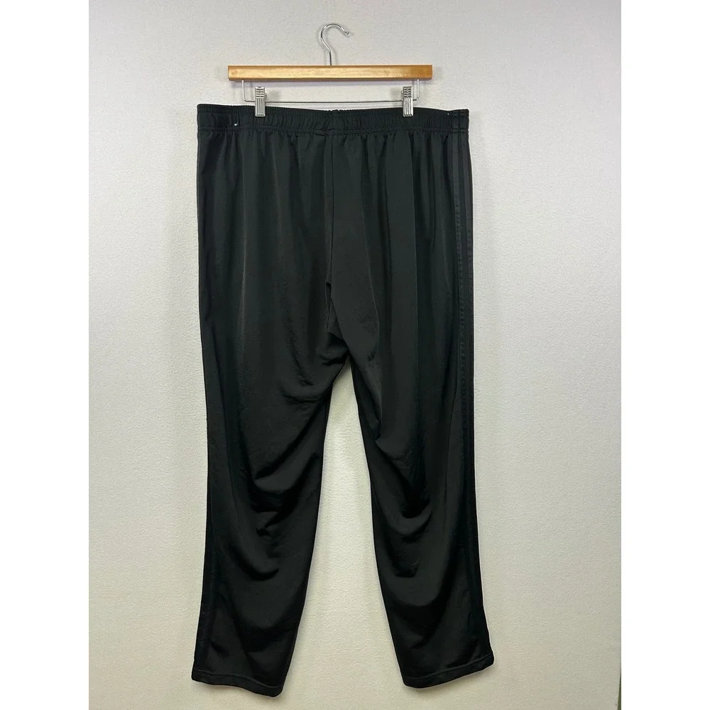 Athleisure Adidas Mens 2XL Black Straight Leg 3-Stripe Track Pants Activewear‎